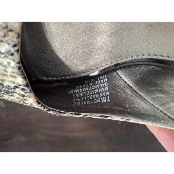 EUC Bandolino Malmo Black and Snake Print Open Toe Slingback Heels/Sz. 7M - Picture 9 of 9